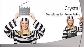  Presentation with clapper - Presentation featuring detention - inmate with the movie clapper background and a white colored foreground