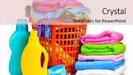  Presentation with detergent powder - Presentation design having detergent and washing powder background and a lemonade colored foreground