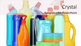  Presentation with sponges - Audience pleasing presentation theme consisting of detergent bottles and sponges isolated backdrop and a lemonade colored foreground