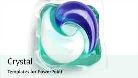  Presentation with laundry detergent - Slide set consisting of detergent pod on white background background and a arctic colored foreground