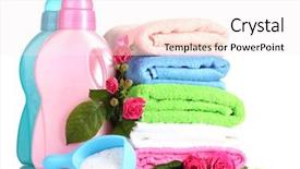  Presentation with detergent powder - Theme enhanced with detergent with washing powder background and a sky blue colored foreground