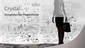  Presentation with goal - Slide set featuring determined and goal oriented mixed media background and a light gray colored foreground