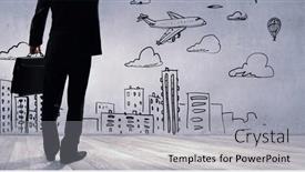  Presentation with goal - Cool new PPT layouts with determined and goal oriented mixed media backdrop and a light gray colored foreground