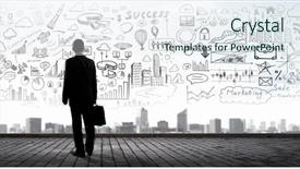  Presentation with goal - Audience pleasing theme consisting of determined and goal oriented backdrop and a sky blue colored foreground