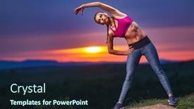  Presentation with mma - Theme with determined-athletic-fitness-woman-stretching background and a wine colored foreground