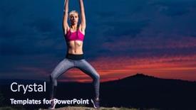  Presentation with mma - Colorful PPT layouts enhanced with determined-athletic-fitness-woman-stretching backdrop and a navy blue colored foreground