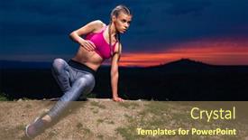  Presentation with mma - PPT layouts featuring determined-athletic-fitness-woman-stretching background and a coral colored foreground