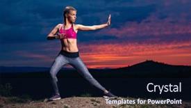  Presentation with fitness - Cool new slides with determined-athletic-fitness-woman backdrop and a wine colored foreground