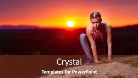  Presentation with mma - Cool new slides with determined-athletic-fitness-woman backdrop and a tawny brown colored foreground