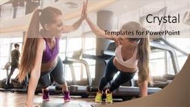  Presentation with women - Presentation having determined beautiful women giving high background and a soft green colored foreground