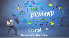  Presentation with umbrella - Beautiful theme featuring determined-businessman-hiding-behind-umbrella backdrop and a teal colored foreground