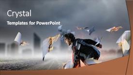  Presentation with asphalt - Theme with determined-businessman-leaving-fire-trails background and a gray colored foreground