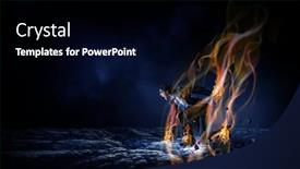  Presentation with fire - Slides featuring determined-businessman-leaving-fire-trails background and a black colored foreground