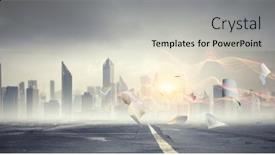  Presentation with fire - PPT theme consisting of determined-businessman-leaving-fire-trails background and a light gray colored foreground