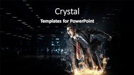  Presentation with asphalt - Theme with determined-businessman-leaving-fire-trails background and a black colored foreground