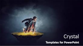  Presentation with asphalt - PPT theme having determined-businessman-leaving-fire-trails background and a wine colored foreground