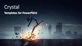  Presentation with way - Theme with determined-businessman-on-his-way background and a wine colored foreground