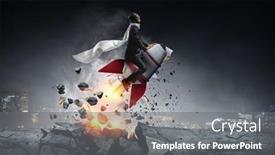  Presentation with way - Slide set with determined-businessman-on-his-way background and a gray colored foreground