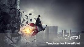  Presentation with way - PPT layouts having determined-businessman-on-his-way background and a gray colored foreground