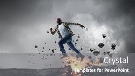  Presentation with way - Presentation design with determined-businessman-on-his-way background and a gray colored foreground