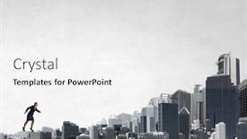  Presentation with running - Slide set enhanced with determined-businesswoman-running-upward-business background and a white colored foreground