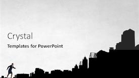  Presentation with running - Cool new theme with determined-businesswoman-running-upward-business backdrop and a white colored foreground