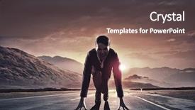  Presentation with start up kdrama - Amazing presentation design having determined businesswoman standing in start backdrop and a violet colored foreground