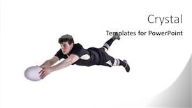  Presentation with golf player playing - Amazing presentation having determined rugby player scoring a try backdrop and a white colored foreground