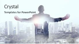  Presentation with fight - Beautiful slides featuring determined to fight for success mixed media backdrop and a cool aqua colored foreground