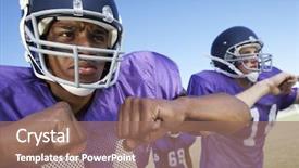  Presentation with young children playing multicultural - Cool new slides with teamwork purple - determined young football players looking backdrop and a coral colored foreground