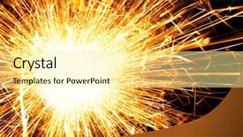  Presentation with spa white orchids black - Colorful theme enhanced with detonation - blazing sparks close-up over black backdrop and a blonde colored foreground