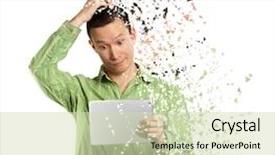  Presentation with music man in suit - Theme having detonation - business man in suit background and a soft green colored foreground