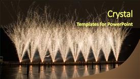  Presentation with firework - PPT theme with detonation - festival of firework background and a tawny brown colored foreground
