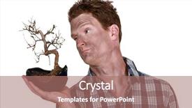  Presentation with dead plant - PPT layouts enhanced with detonation - man covered with dirt holding background and a  colored foreground