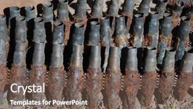  Presentation with world war - Beautiful PPT theme featuring detonation - old rusted world war ii backdrop and a violet colored foreground