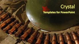  Presentation with world war - PPT theme consisting of detonation - old rusted world war ii background and a tawny brown colored foreground