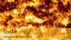  Presentation with fire explosion - Colorful PPT theme enhanced with detonation - red fire explosion texture computer backdrop and a gold colored foreground