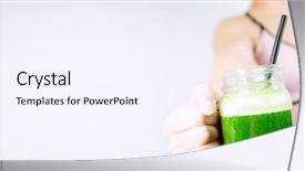 Presentation with healthy eating - Beautiful slide deck featuring detox - green smoothie - healthy eating backdrop and a sky blue colored foreground