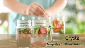  Presentation with infused water - Amazing PPT layouts having detox - mason jars of infused water backdrop and a coral colored foreground