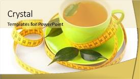  Presentation with weight loss - Audience pleasing theme consisting of detox - weight loss concept cup backdrop and a yellow colored foreground