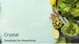  Presentation with blue food - Theme having detox diet health vegetarian food background and a sky blue colored foreground