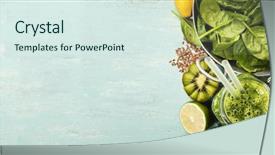  Presentation with blue food - PPT layouts consisting of detox diet health vegetarian food background and a sky blue colored foreground