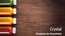  Presentation with detox - Theme consisting of detox drink in bottles background and a tawny brown colored foreground