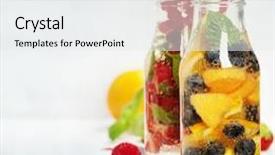  Presentation with infused detox water - Cool new presentation design with detox fruit infused flavored water refreshing summer homemade cocktail backdrop and a white colored foreground