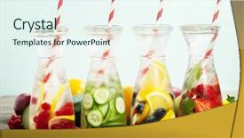  Presentation with infused detox water - Amazing presentation theme having detox fruit infused flavored water backdrop and a sky blue colored foreground