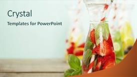  Presentation with infused detox water - Beautiful slide deck featuring detox fruit infused flavored water refreshing summer homemade cocktail backdrop and a sky blue colored foreground