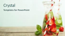  Presentation with infused detox water - Slide deck with detox fruit infused flavored water background and a sky blue colored foreground