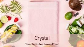  Presentation with tropical fruit - Slides featuring detox fruit infused water tropical background and a lemonade colored foreground