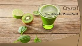  Presentation with cleansing - PPT layouts featuring detox green juice cleansing recipe with also kiwi lemon cucumber spinach background and a coral colored foreground