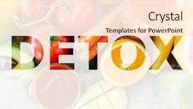  Presentation with healthy eating - Slides having detox healthy eating and vegetarian diet concept - juice fruits and vegetables on table background and a lemonade colored foreground